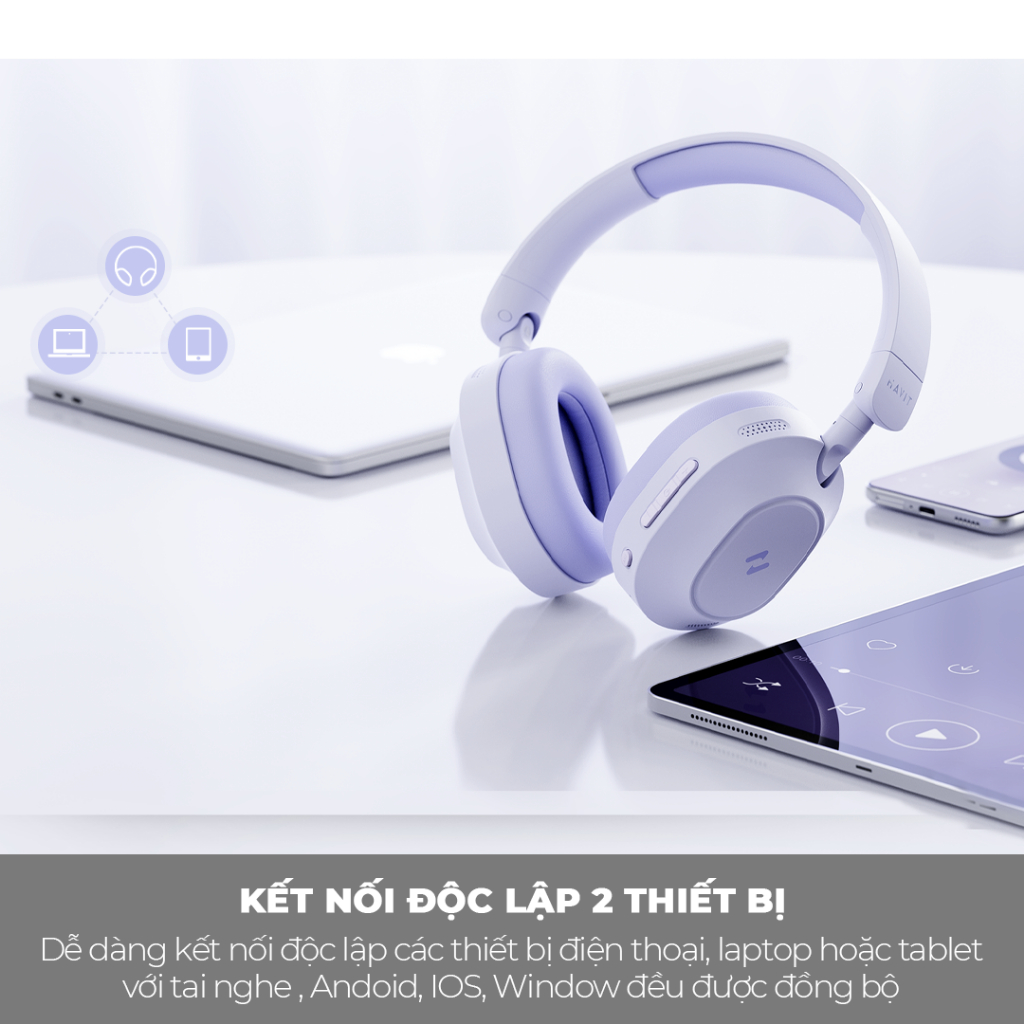 Tai Nghe Headphone HAVIT LIFE NC01H, Bluetooth 5.4, Chống Ồn ANC, Nghe Đến 80H - Hàng Chính Hãng | BigBuy360 - bigbuy360.vn