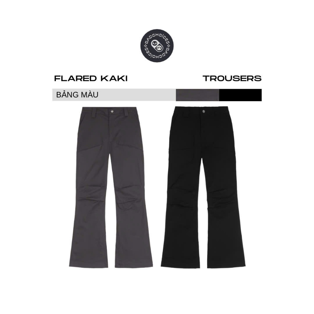 Bad Choices | Quần dài Kaki nhún sườn Flared TROUSERS Menswear