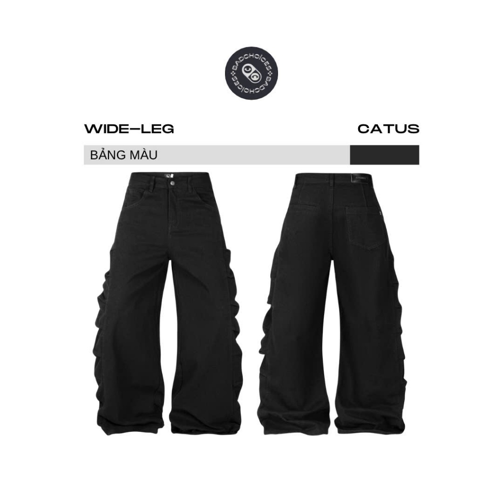 Bad Choices | Quần Wide-legs CATUS Kaki Jeans ống rộng StreetStyle