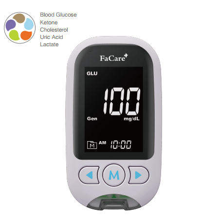 Máy đo 5in1 đường huyết, mỡ máu, gout, ketone, lactate FaCare, FC-M168