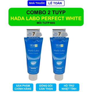  Hada labo perfect white combo 2 tuýp kem rửa mặt dưỡng trắng sáng da 