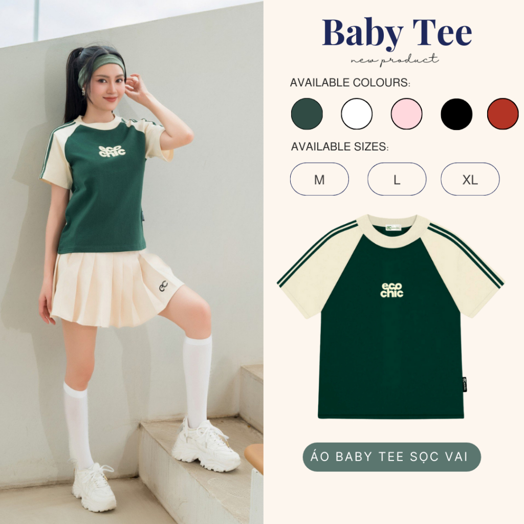 Áo Phông ECOCHIC RETRO LINE BABY TEE ESSENTIALS Local Brand Chính Hãng Unisex Form Ôm Premium Cotton