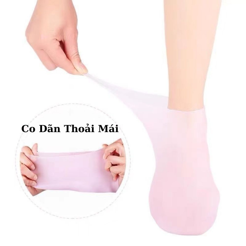 Đôi Tất Dưỡng Ẩm Silicon Làm Mềm Khô Nứt Chân Da Thô & Chống Trơn Trượt Lô Hội Cho Bàn Chân Nứt Khô 