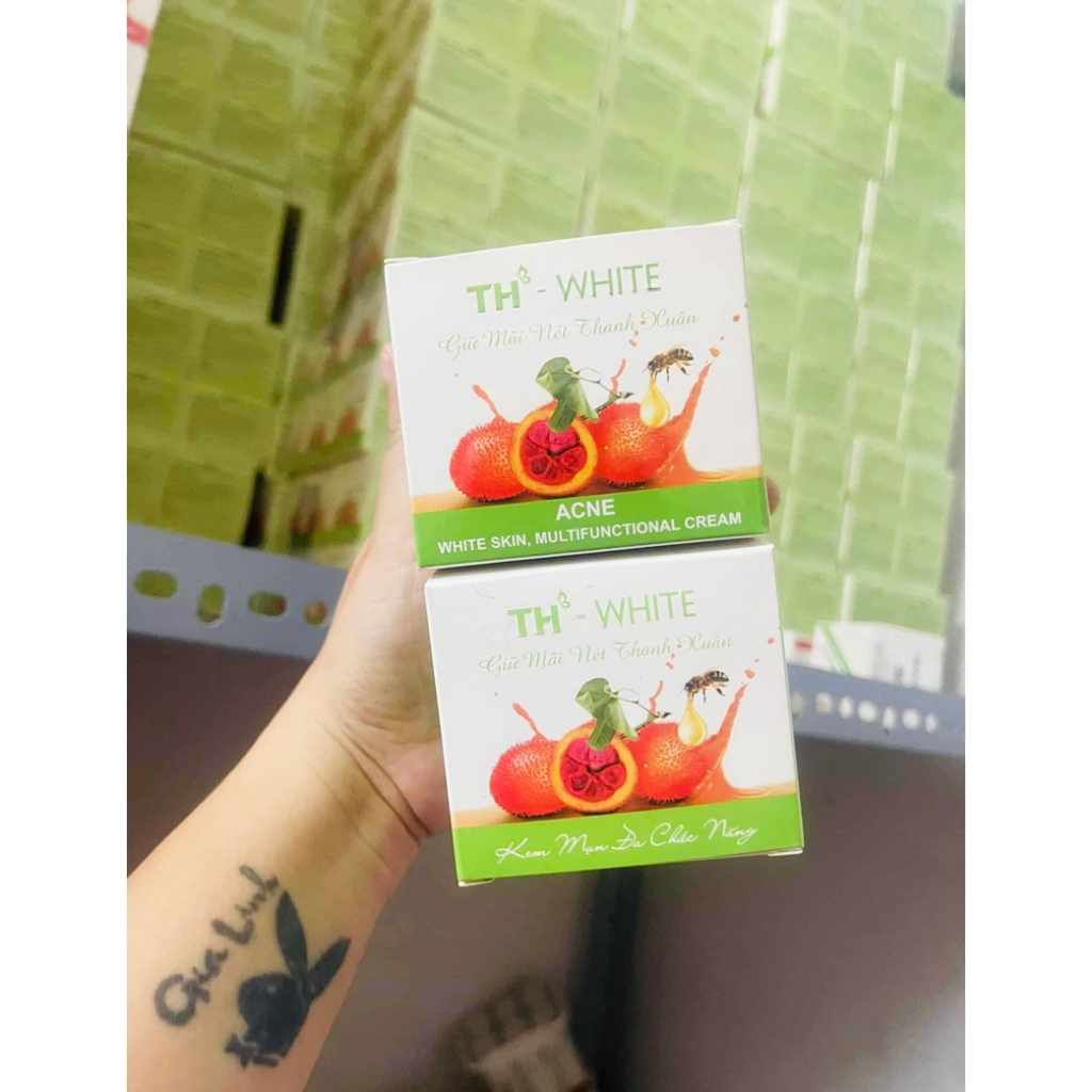 TH-WHITE Kem mụn thâm sẹo trắng da se khít chân lông 8g