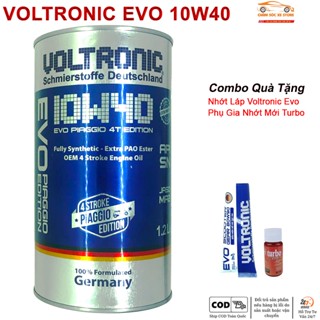 Dầu Nhớt Dành Cho Xe Vespa Voltronic Evo Piaggio 10w40 - Dung Tích 1.2L - Tặng Kèm 1 Tuýp Láp Voltronic Evo Và 1 Turbo