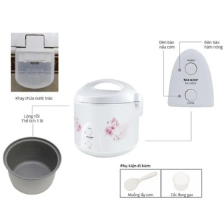 Nồi Cơm Điện Sharp KS-11ET - 600W - 485W - 1Lít - Hàng Thái Lan