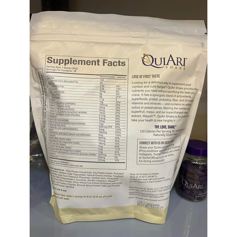 Bộ giảm cân QuiAri Socola mỹ ( 1 túi sữa shake + 1 lọ viên Energy )