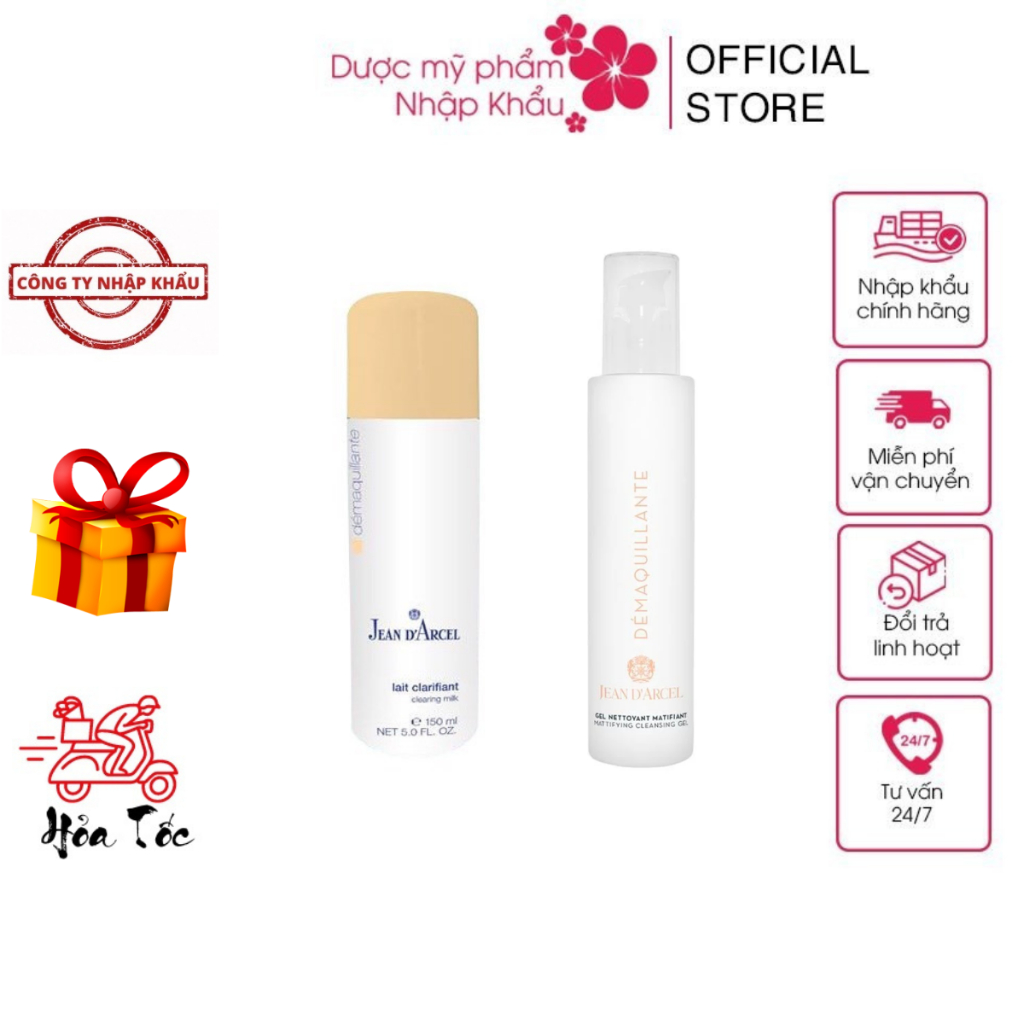Sữa Rửa Mặt Jean D'Arcel Clearing Milk Sạch Sâu Cho Da Dầu Và Da Mụn MATTIFYING CLEANSING GEL 150ml/250ml/500ml