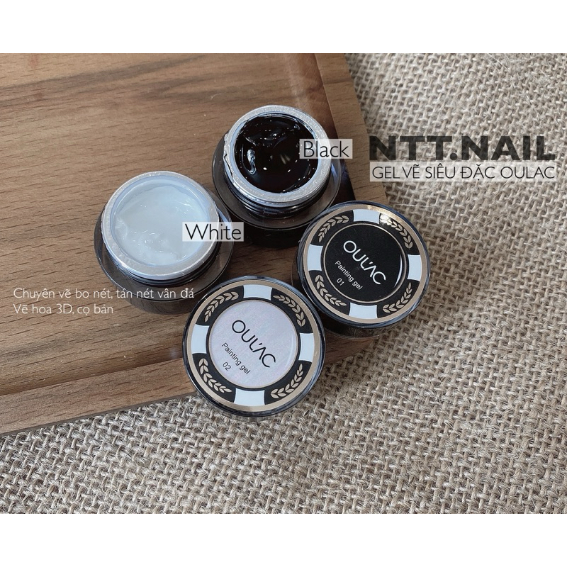 Gel vẽ siêu đặc mướt nhà oulac(bo nét, tán vân đá, ve hoa 3D,cọ bản...) trang trí nail