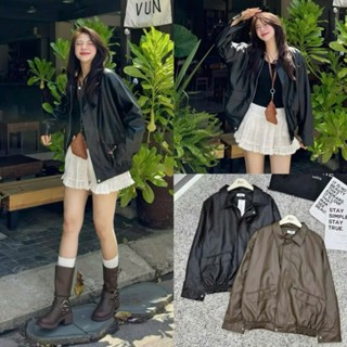 Áo Khoác Da Form Rộng 2 Lớp Túi Nắp Jacket Áo Da Biker Form To Túi Hộp 247store 965