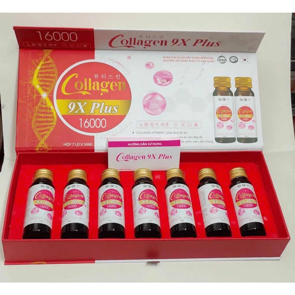 Collagen 9X Plus 16000 nhau thai cừu vitamin C cung cấp đổ ẩm cho da, làm đẹp da, sáng da, chống lão