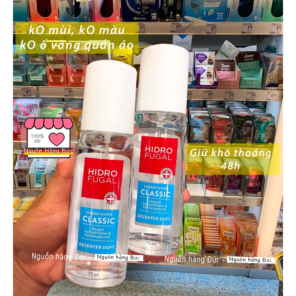 Xịt khử mùi HIDRO FUGAL Nội địa Đức - Sáp khử mùi HYDROFUGAL