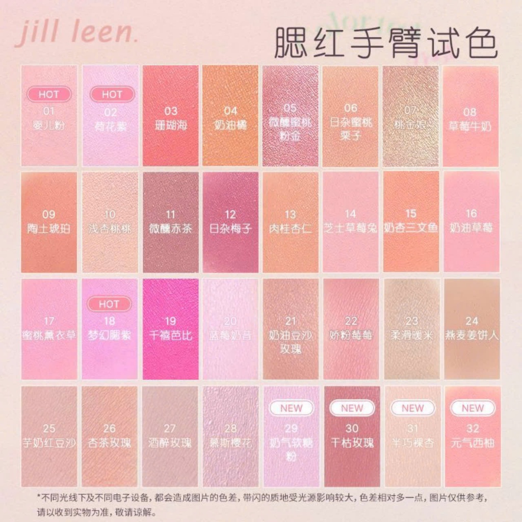 Jill leen Phấn Má Hồng Màu Đào Đào Ngọc Trai Mờ Lấp Lánh Không Thấm Nước Làm Sáng Tông Màu Da | BigBuy360 - bigbuy360.vn