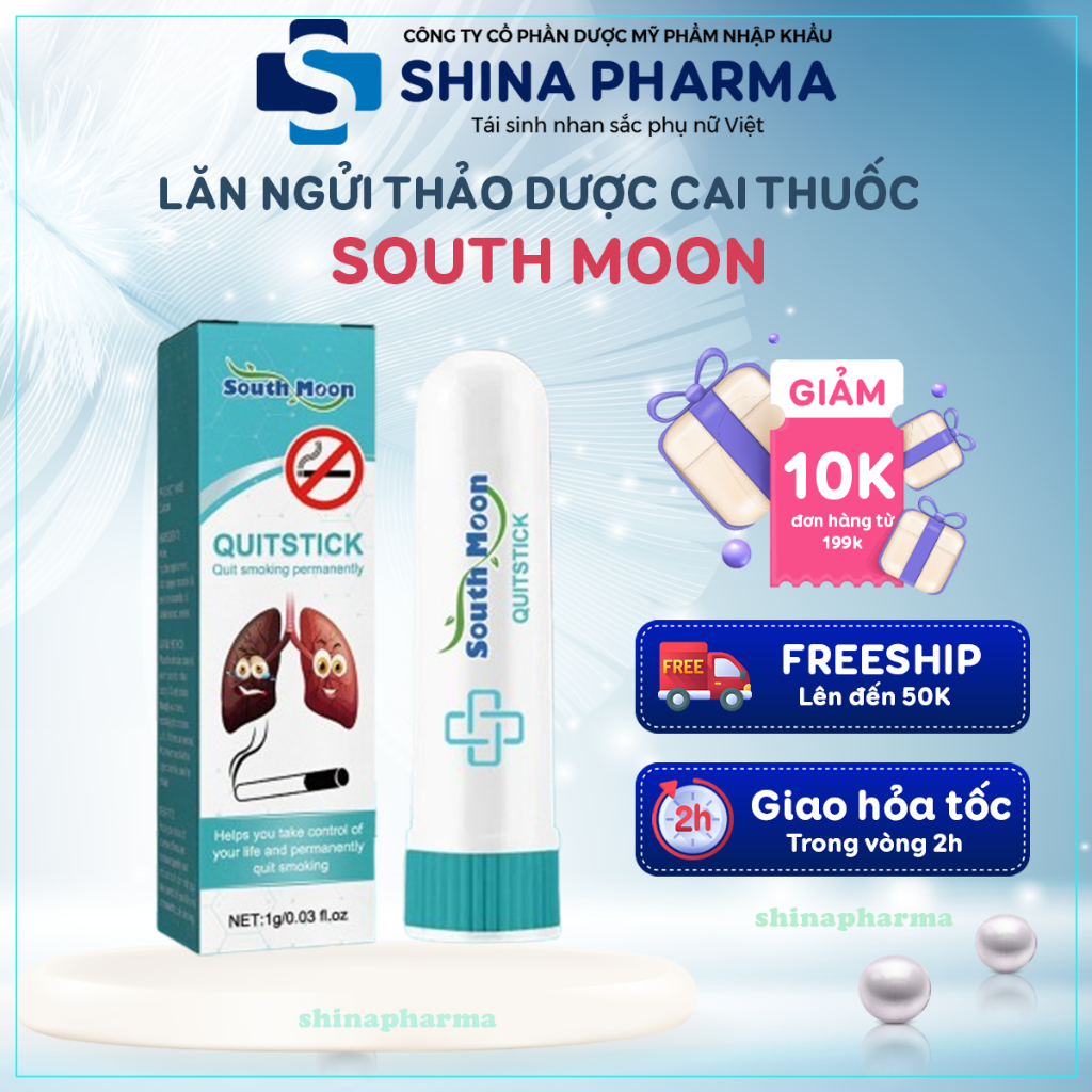 Lăn Thảo Dược Cai Thuốc SOUTH MOON - Dược Liệu Mũi SOUTH MOON Giảm Cảm Giác Thèm Thuốc, Bổ Phổi, Chăm Sóc Sức Khỏe