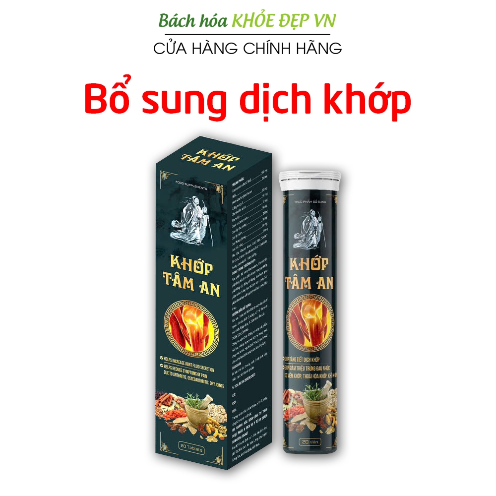 Viên sủi KHỚP TÂM AN giúp bổ sung dịch khớp, sụn khớp, giảm đau nhức xương khớp, viêm khớp - 20 viên