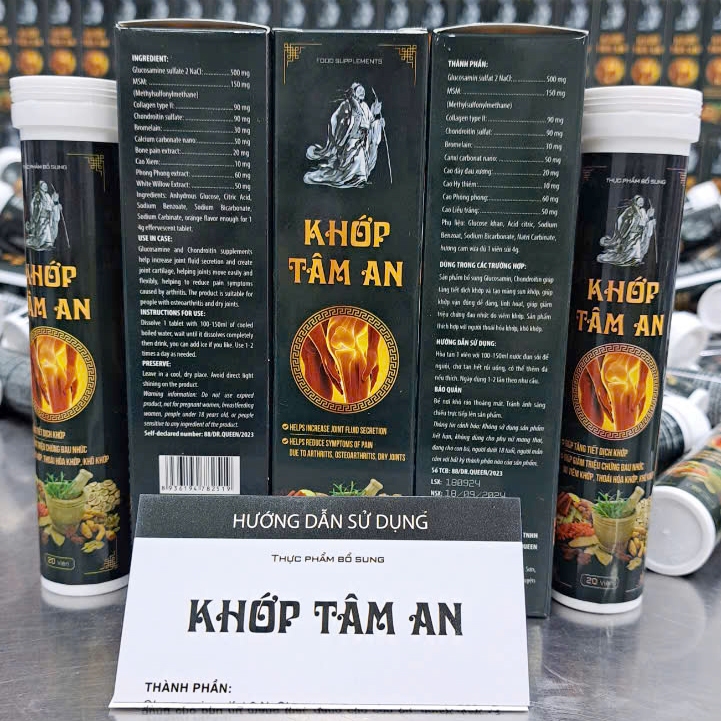 Viên sủi KHỚP TÂM AN giúp bổ sung dịch khớp, sụn khớp, giảm đau nhức xương khớp, viêm khớp - 20 viên