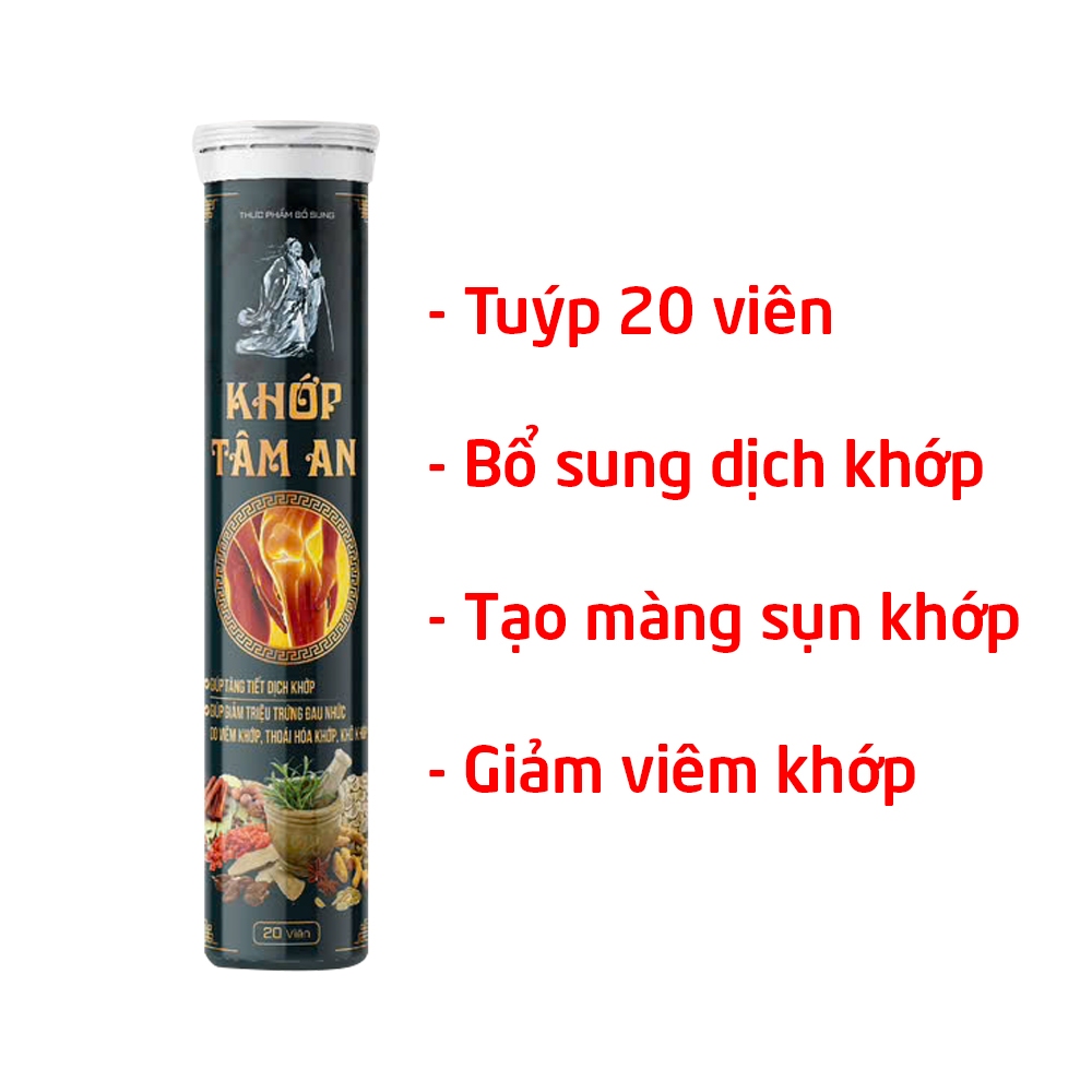 Viên sủi KHỚP TÂM AN giúp bổ sung dịch khớp, sụn khớp, giảm đau nhức xương khớp, viêm khớp - 20 viên