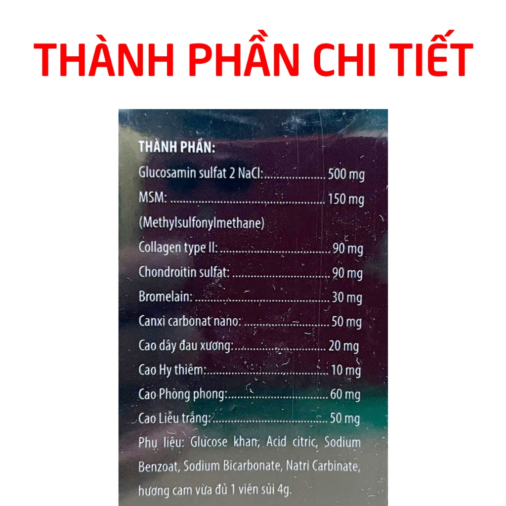 Viên sủi KHỚP TÂM AN giúp bổ sung dịch khớp, sụn khớp, giảm đau nhức xương khớp, viêm khớp - 20 viên
