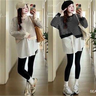  Áo Bầu Công Sở Dáng Baby Doll Dài Tay Thời Trang Thiết Kế Chất Len Phối Vải Lụa Mềm Xinh Xắn Dễ Thương VM 