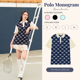Áo Polo ECOCHIC EC MONOGRAM ESSENTIALS Local Brand Chính Hãng Unisex Nam Nữ Premium Cotton 100% B017