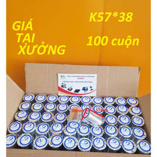   COMBO 100 CUỘN K57x38  Giấy in bill giấy in hóa đơn k58 giấy in nhiệt K57giấy in máy pos cầm tay máy in bluetooth 