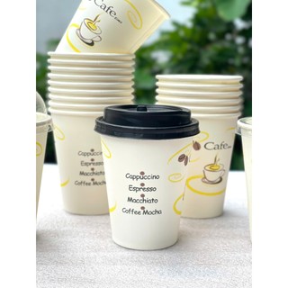   COMBO SIÊU TIẾT KIỆM  50 Cốc giấy ly 9oz 280ml uống trà cafe các loại nước - mẫu Tea Coffee 
