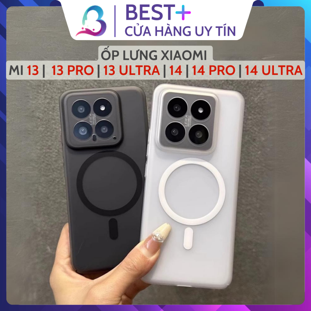 Ốp Lưng Nhựa Cứng Xiaomi Mi 13 14 Pro Ultra Chống Vân Tay Có Khung Bảo Vệ Camera BESTPLUS