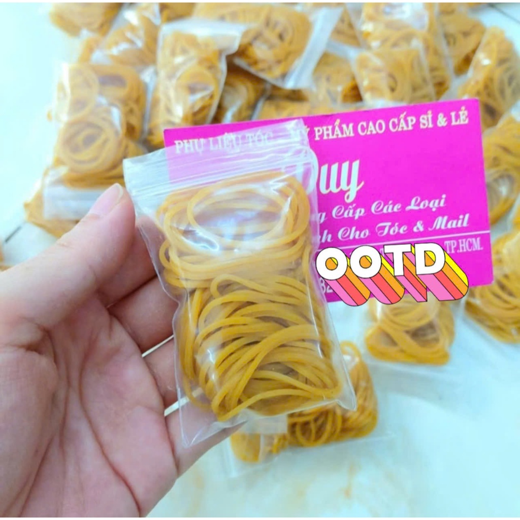 Thun Cột Tóc Cao Su Vàng Bịch nhỏ 13g