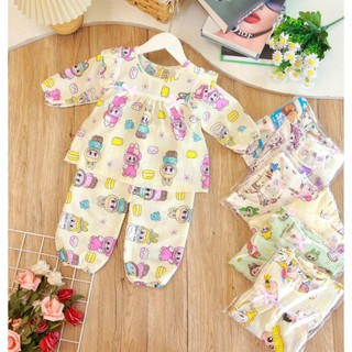 (3 bộ 3 màu 3 họa tiết khác nhau) Combo 3 Bộ Tay Dài  Xốp Gạo Bé (7-17kg)