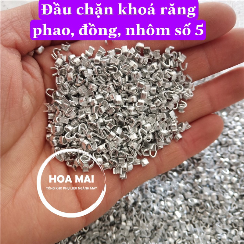 Đầu Chặn trên của Dây khoá răng 5 (răng phao, răng sấu, răng đồng, răng nhôm...)