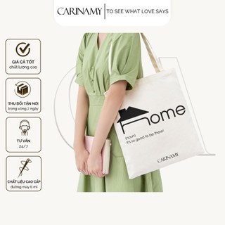 Túi Tote CARINAMY in họa tiết chất liệu vải canvas cotton dày dặn