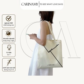 Túi Tote CARINAMY in họa tiết chất liệu vải canvas cotton dày dặn