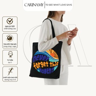 Túi Tote CARINAMY in họa tiết chất liệu vải canvas cotton dày dặn