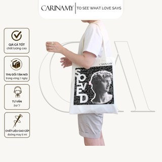 Túi Tote CARINAMY in họa tiết chất liệu vải canvas cotton dày dặn