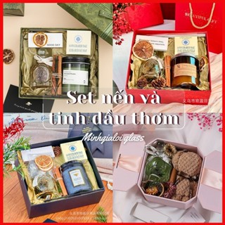 Set quà tặng nến thơm và tinh dầu thơm sang trọng phù hợp làm quà sinh nhật, valentine, noel v.v