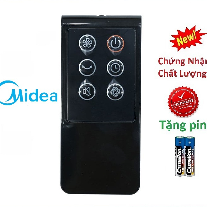 tay điều khiển remote từ xa quạt media đen FS40-15QR chính hãng-kèm pin