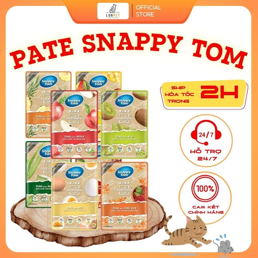 Thức ăn cho mèo Snappy Tom trái cây 70gr