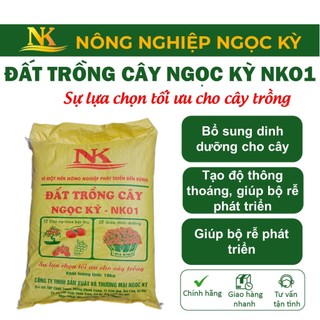 Đất Sạch Trồng Cây NGỌC KỲ NK01 - Bổ Sung Dinh Dưỡng Cho Cây, Tạo Độ Thông Thoáng Giúp Bộ Rễ Phát Triển, Bao 10kg