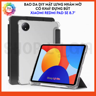  Bao da DIY mặt lưng nhám mờ cho Xiaomi Redmi Pad SE 8.7'  có khay đựng bút  