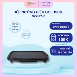 Bếp nướng điện goldsun GEG3740 không khói 1800W vỉ nướng 50x10 nhôm phủ chống dính có kèm khay hứng dầu
