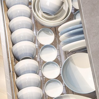 Bộ bát đĩa xanh biển cả, bát đĩa decor