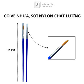 Vỉ 6 màu Acrylic cơ bản ngẫu nhiên, vỉ chiết 5ml, tặng kèm 2 cây cọ vẽ nét