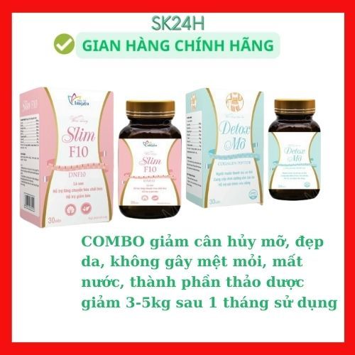COMBO giảm cân hủy mỡ SLIM F10 lấy lại eo thon gọn, dùng được cho cả nam và nữ muốn giảm cân (có Đảm Bảo  giảm 3-5kg)