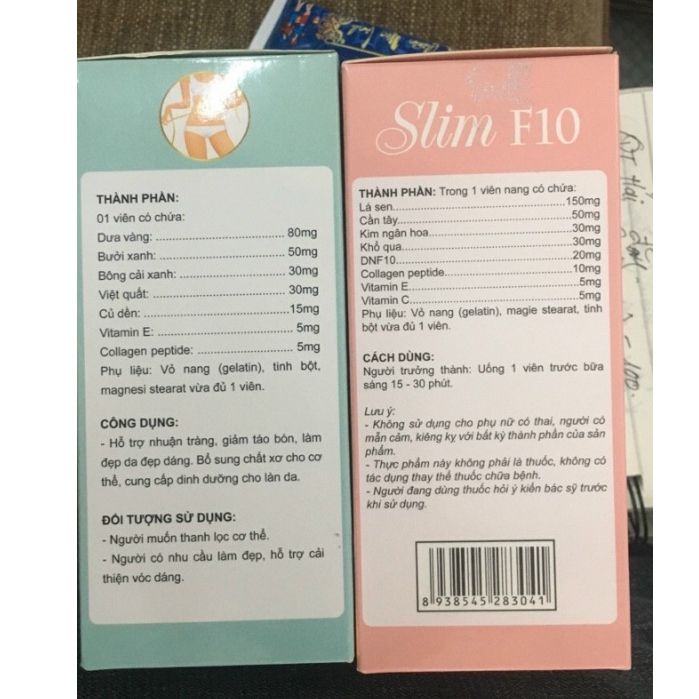 COMBO giảm cân hủy mỡ SLIM F10 lấy lại eo thon gọn, dùng được cho cả nam và nữ muốn giảm cân (có Đảm Bảo  giảm 3-5kg)
