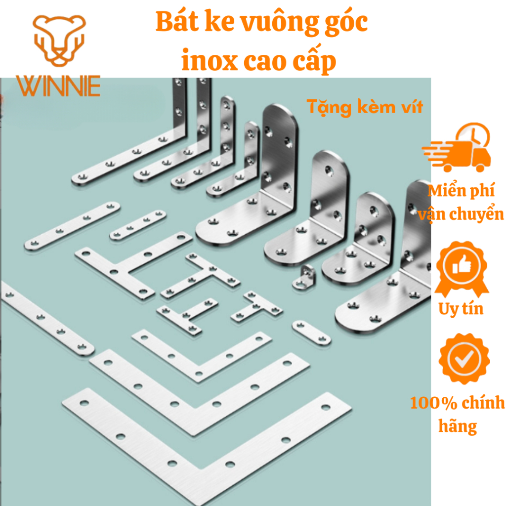 [COMBO 10 CÁI]Bát ke vuông góc inox cao cấp đa năng,ke góc vuông đa năng -Ke góc vuông sửa chửa