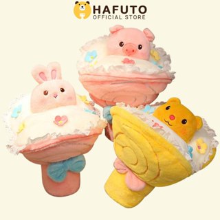 Bó Hoa Gấu Bông Cao Cấp Hafuto, Hoa Và Thỏ 2 Trong 1, Quà Tặng Bạn Gái Thật Dễ Thương