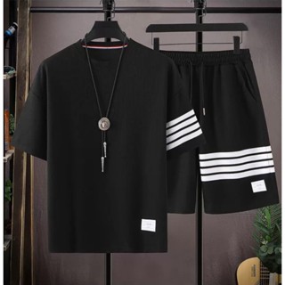 Quần áo Thun Nam - bộ viền kẻ chất thun lưới mè phong cách trẻ trung thời trang mùa hè 9999