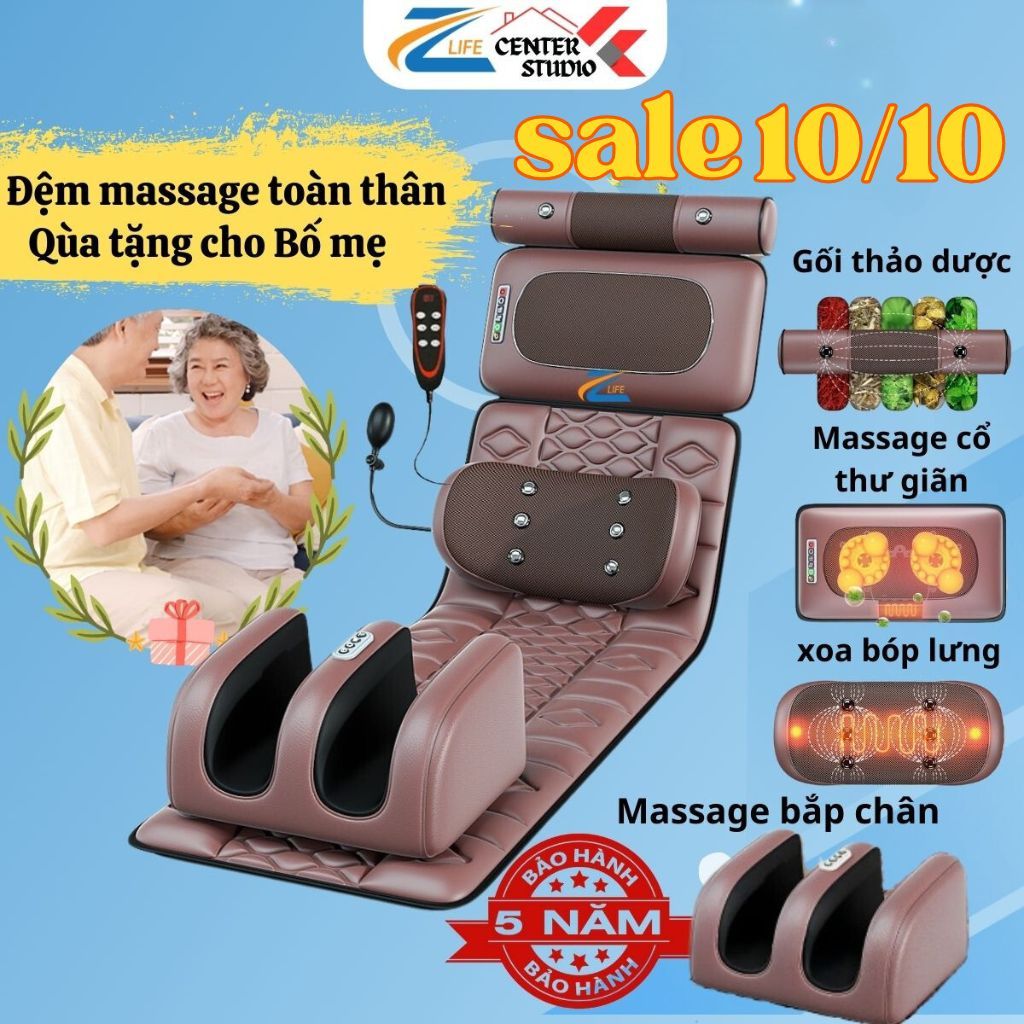 Đệm Massage Toàn Thân cao cấp, Ghế massage hống ngoại, Trị đau mỏi xương khớp thoát vị thư giãn