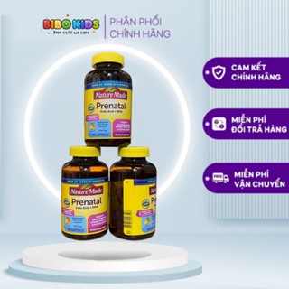 (mẫu mới)Vitamin Tổng Hợp Bầu Mỹ 150 Viên – Nature Made Prenatal Folic axit + DHA