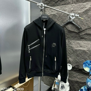 Áo khoác hoodie zip nam nữ Philipp Plein nỉ chân cua thêu 2 khoá zip tag logo sắt ngực boy phố HZ55P